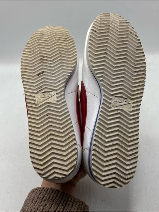 Nike White Sneakers with Red Swoosh and Blue Trim - Picture 5 of 8